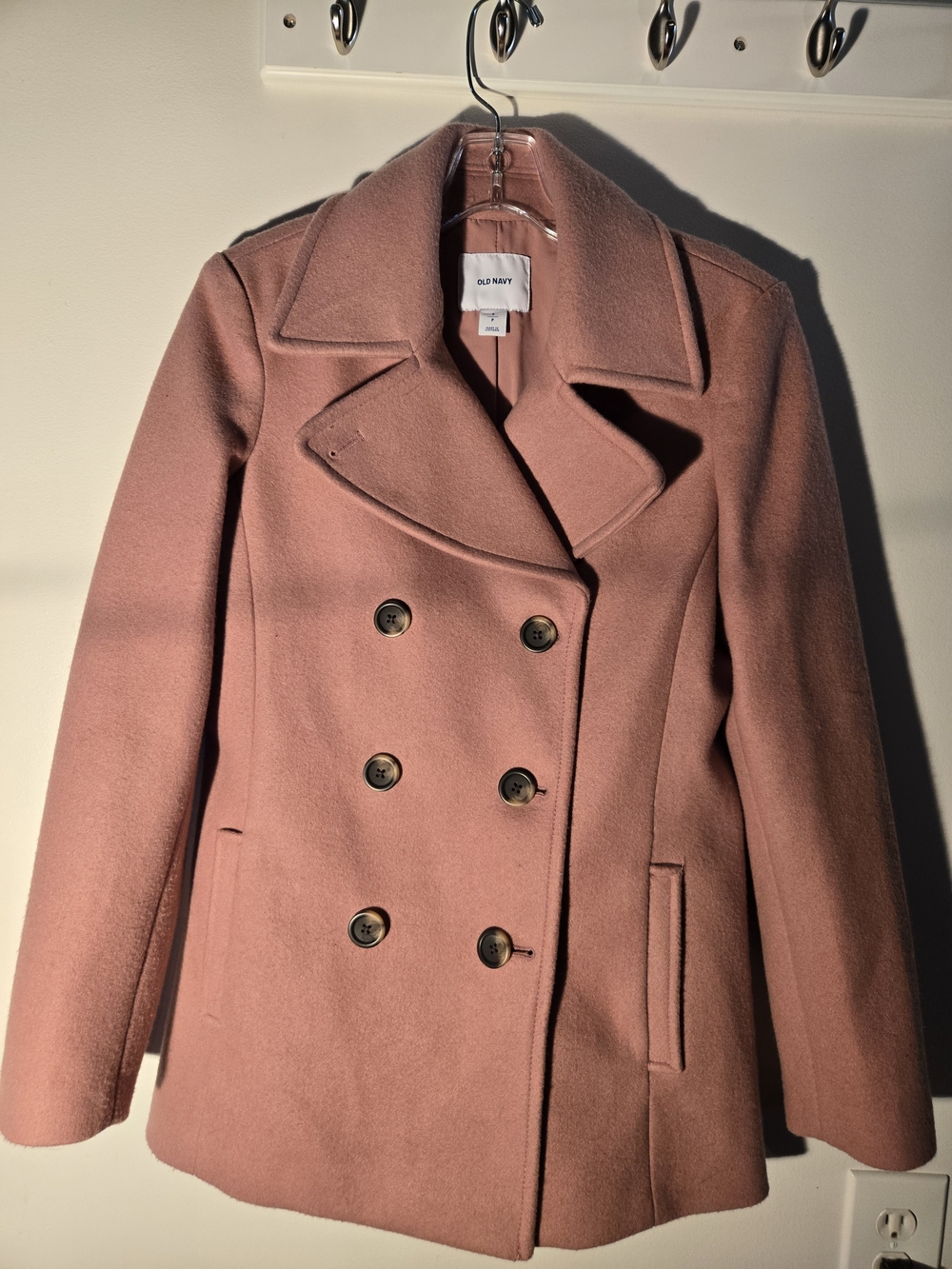 Old Navy Women's Double-Breasted Pink Peacoat